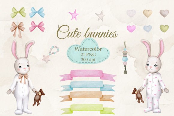 Charming Watercolor Bunnies: A Designer's Guide to Versatile Illustrations