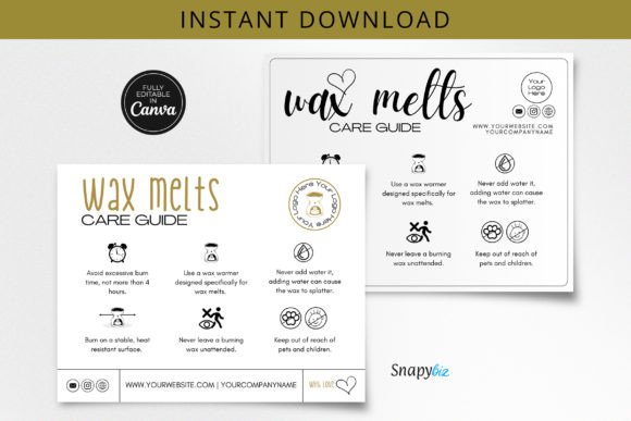 Crafting Professional Wax Melt Care Cards with Canva Templates