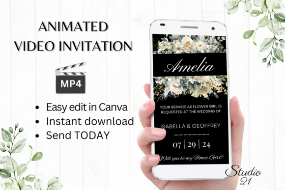 Creating Elegant Digital Invitations with the Electronic Flower Girl Proposal W3427FG