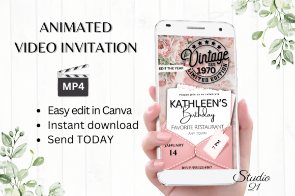 Digital Retro Birthday Invitation: A Blast from the Past in Minutes