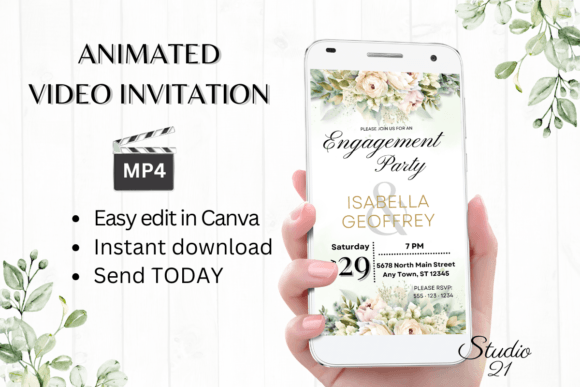 Electronic Engagement Party Invite W1428: A Modern Twist on Celebration
