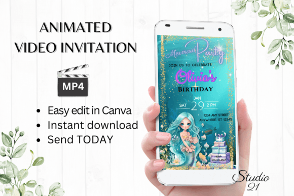 Enchanting Mermaid Birthday Invitations: Animated & Editable
