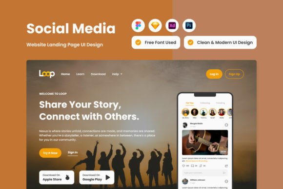 Loop - Social Media Landing Page V2: Design Your Digital Hub