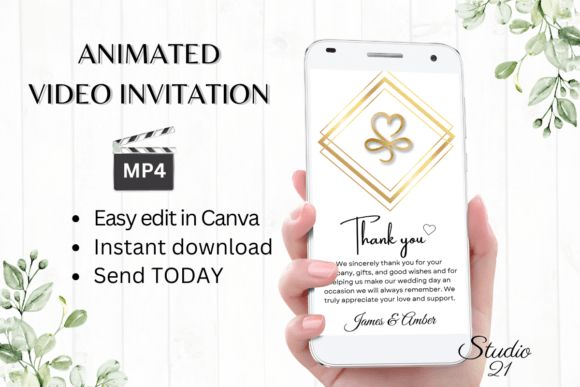 Minimalist Wedding Thank You W9912TU: Elegant Typography for Modern Designs
