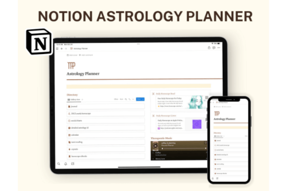 Notion Astrology Planner: Aesthetic Tarot Journal & Design System