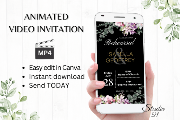 Orchids Rehearsal Dinner Invite W7453: A Digital Template Guide