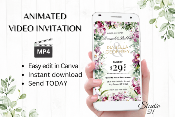 Orchids Wedding Brunch Invite W9450: A Fresh Take on Digital Celebrations
