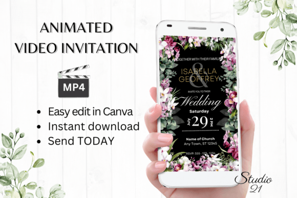 Orchids Wedding Invitation W8451: A Digital Design Solution